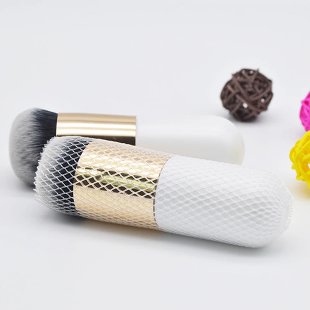 New Chubby Pier Foundation Brush Flat Cream Makeup Brushes Professional Cosmetic Shape Cream Blush Loose Powder Beauty Tool      (6)