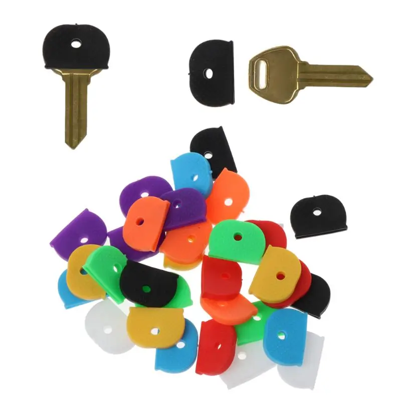 

32Pcs Key Caps Tags Label ID Silicone Coding Color Key Identifier Cover 8 Colors