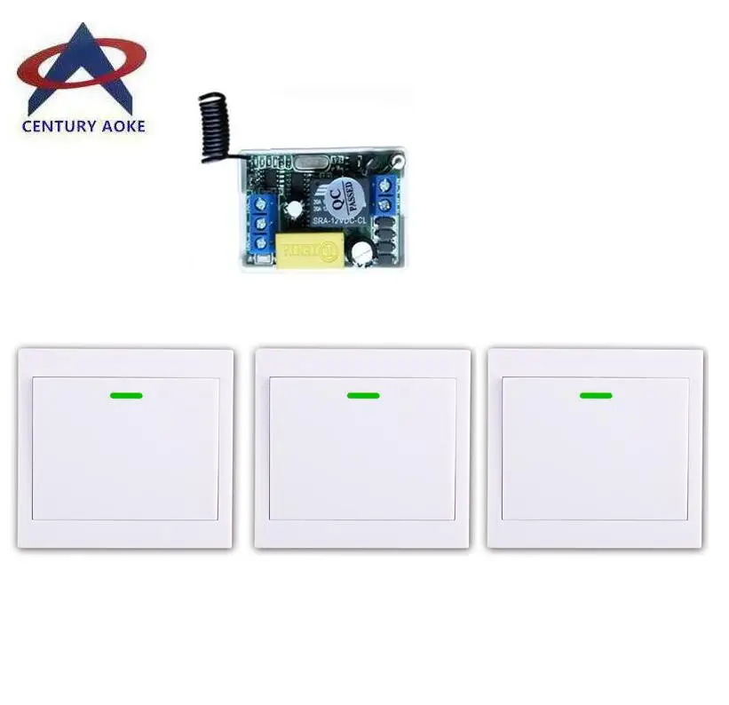 220 v 1 ch RF wireless remote control switch receiver+3 transmitter walls controller self-lock mode | Электроника