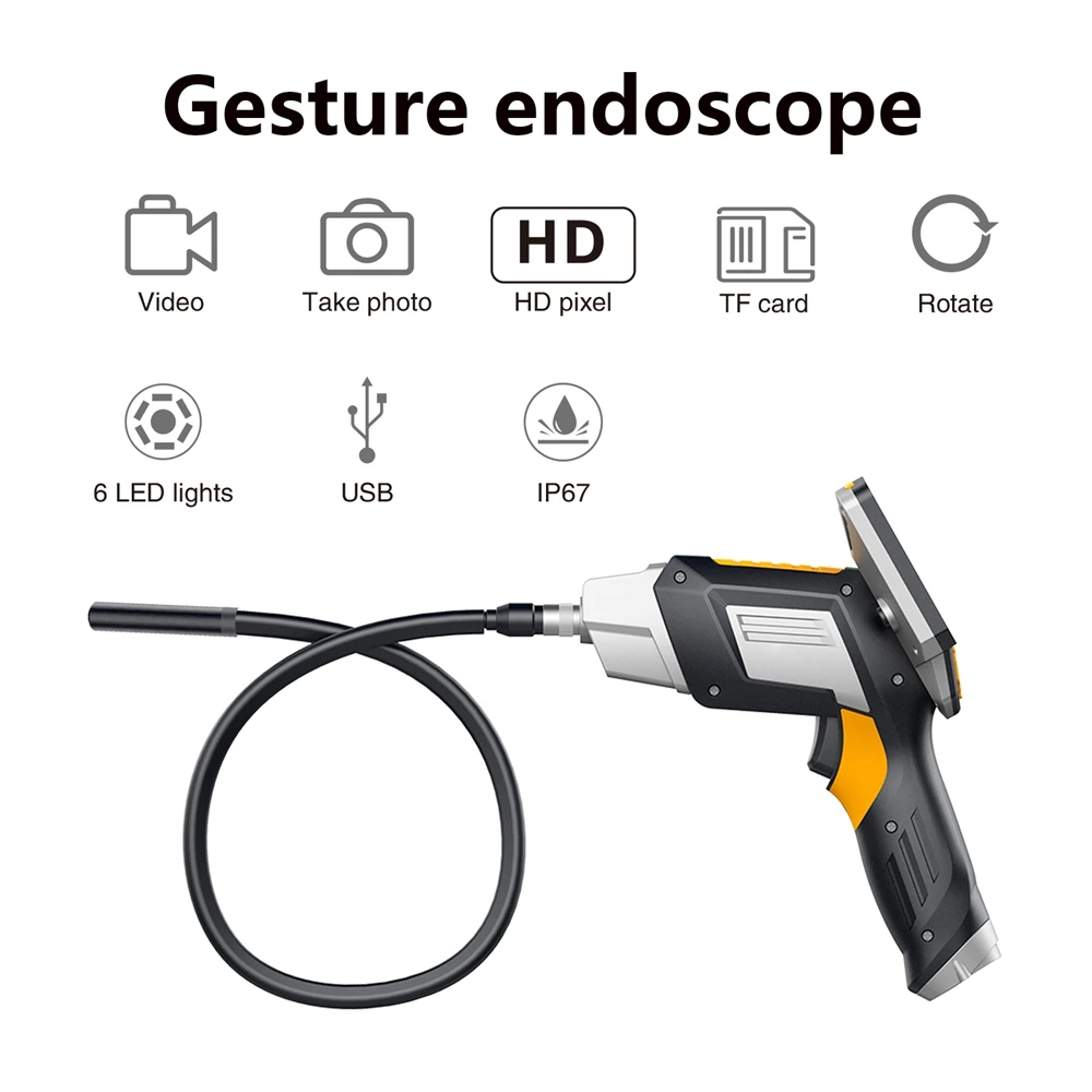 LCD Digital Endoscope Camera Videoscope Inspection Industrial Auto Repair Tool Handheld Waterproof