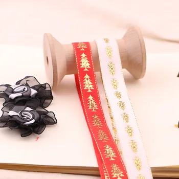 

5YARD 1.5CM-3.9CM Christmas tree pattern printed ribbon, gift wrapping ribbon ribbon, ribbon DIY