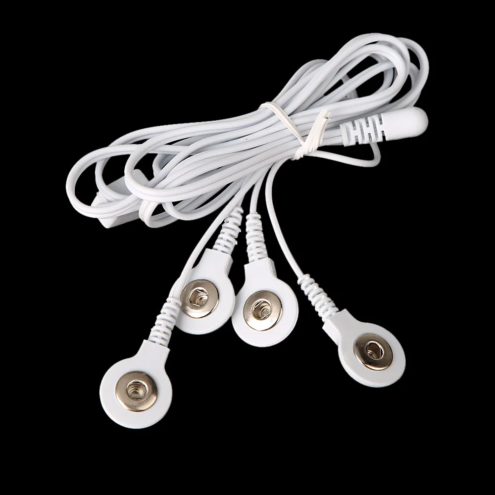 With 4 Buttons Electrode Lead Wires Connecting Cables 2 5mm Plug For