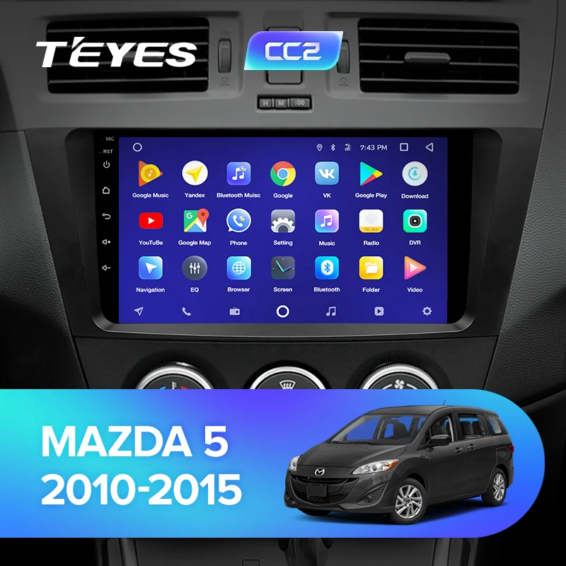 TEYES CC2 Штатная магнитола для Мазда 5 3 Mazda 5 3 CW 2010 2012 2013 Android 8.1, до 8-ЯДЕР, до 4+ 64ГБ 32EQ+ DSP 2DIN автомагнитола 2 DIN DVD GPS мультимедиа автомобиля головное устройство