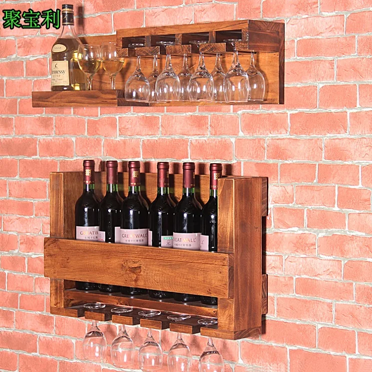 

Do the old wall Wine Nordic retro frame wood frame bar storage cabinet wine goblet