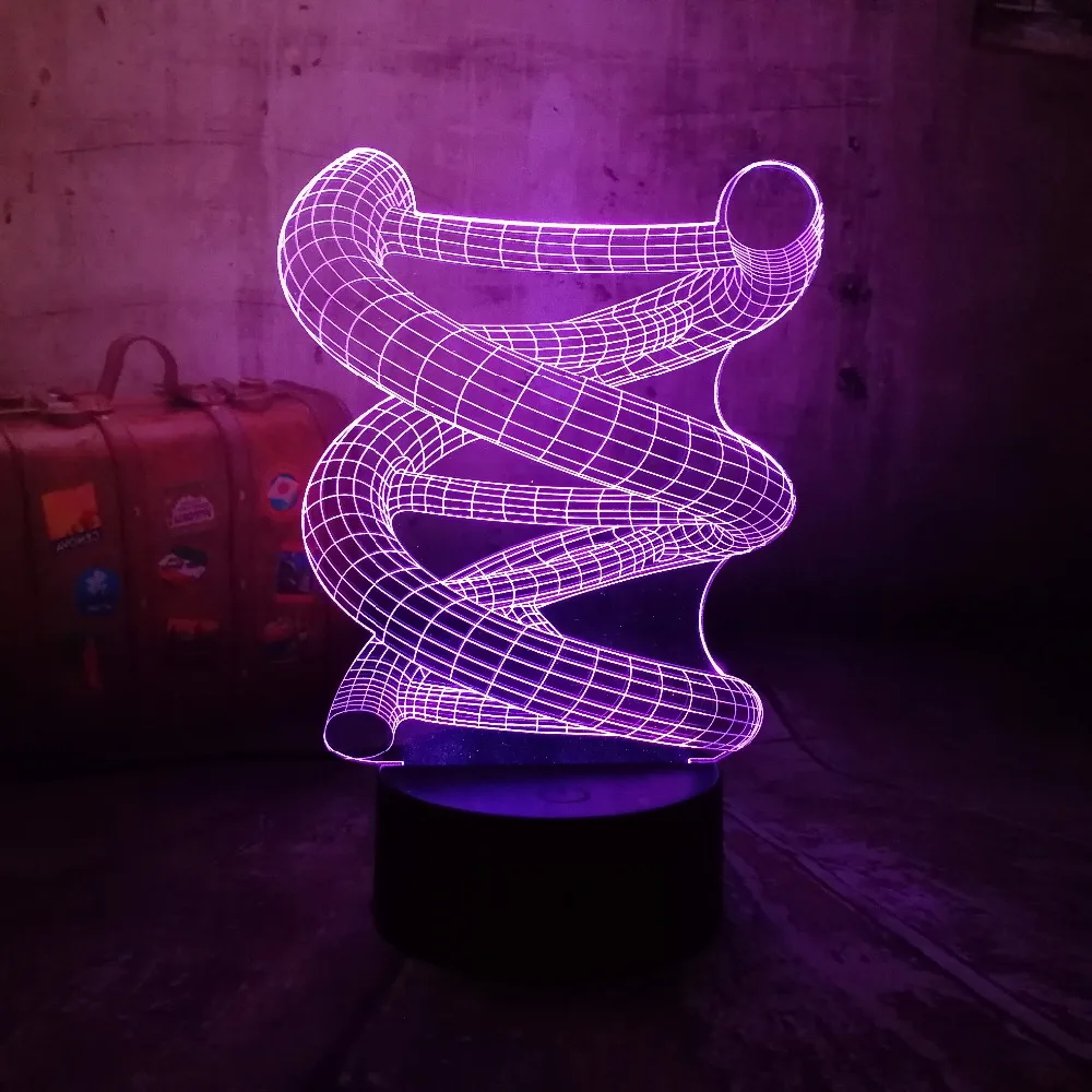 

2018 Hot Chtistmas Creative Gift 3D DNA USB LED Lamp 7 Colors Changing Night Light House Novelty Decoration Bulb boy Kid Lava
