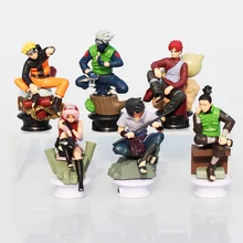 6Pcs/Lot PVC Naruto Anime Generation Chess Titans Naruto Action Figure Decoration Kakashi Sakura Haruno Model Toy Gifts