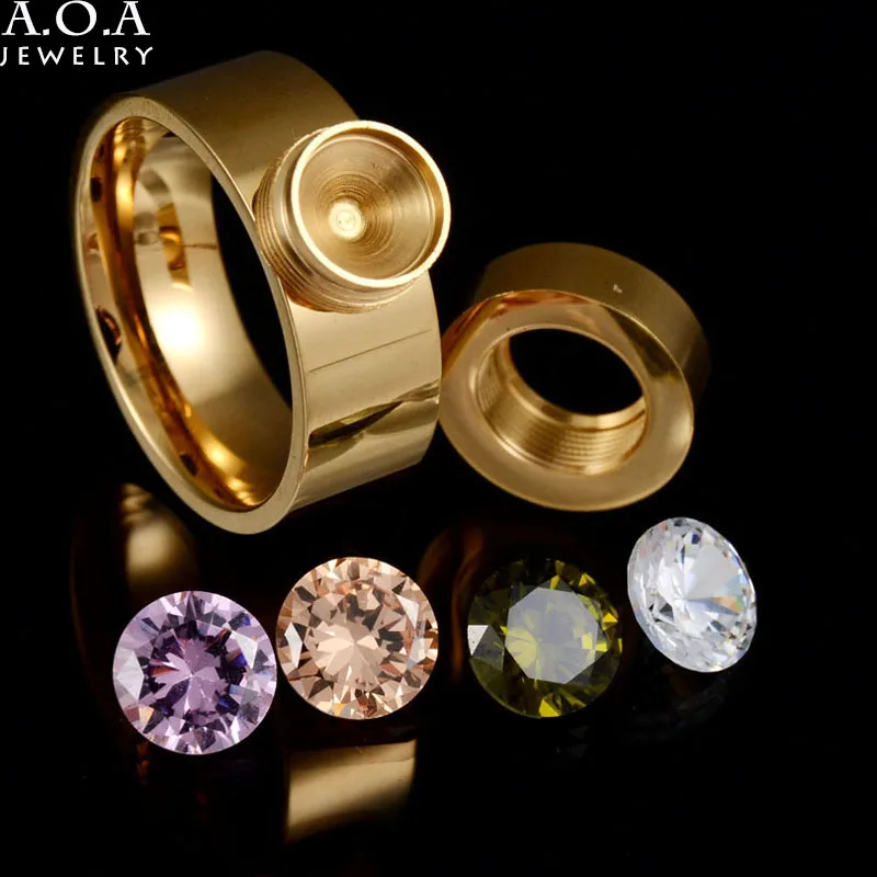 Женское кольцо из нержавеющей стали с кристаллами 7 цветов|crystal ring|stone ringfashion rings |