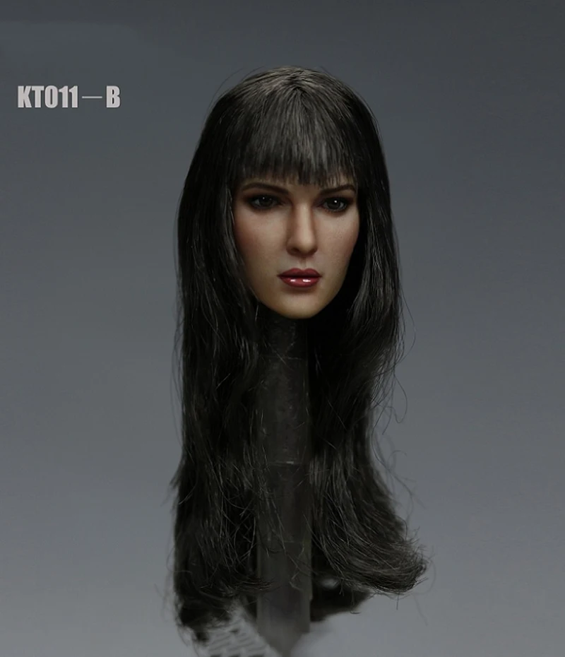 KM TOYS 1/6 женская голова резная скульптура модель KT011 A B C европейские Длинные вьющиеся волосы для 12 ''PH S07 бледные тела фигурки