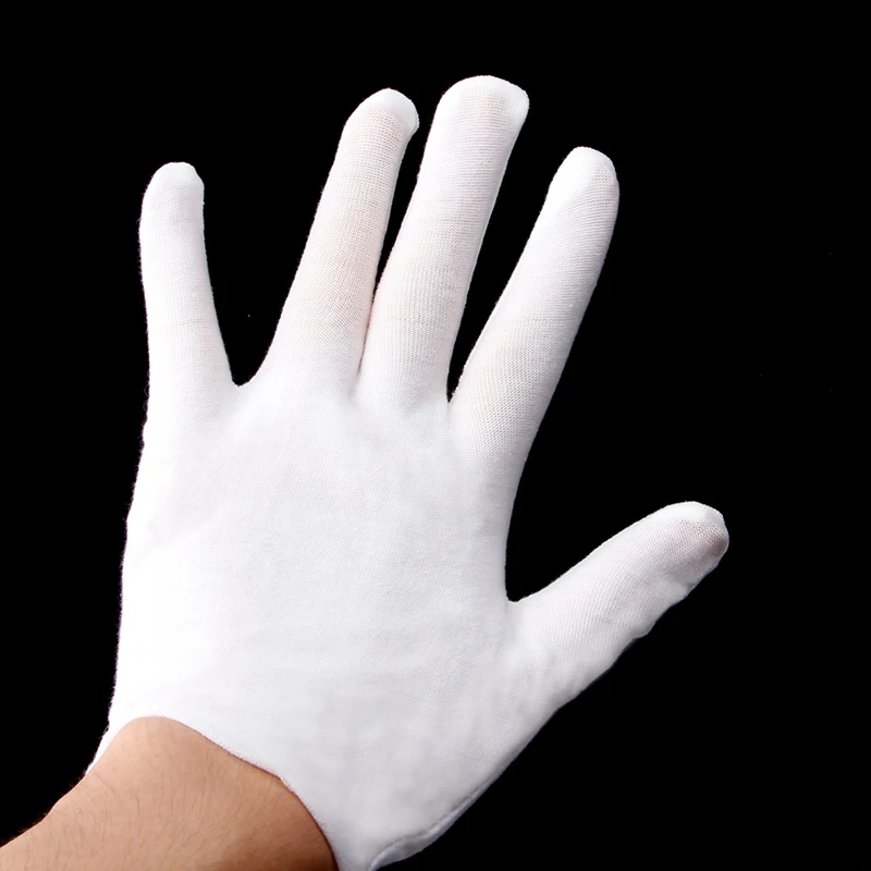 12 пар Белый осмотр хлопок Lisle рабочие перчатки Монета Ювелирные изделия легкий Новый