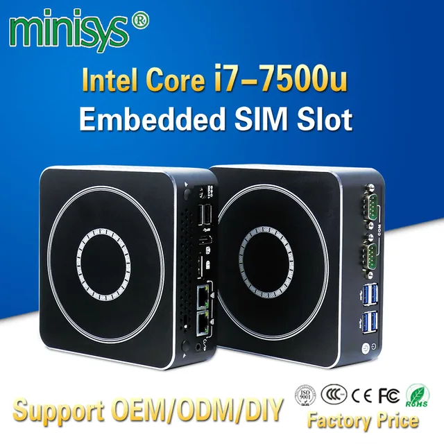 Cheap MINISYS Powerful Mini PC Intel Kaby Lake i7 7500u Dual Core 2 Ethernet Lan Micro itx Desktop Computer TV Box For Windows 7 8 10