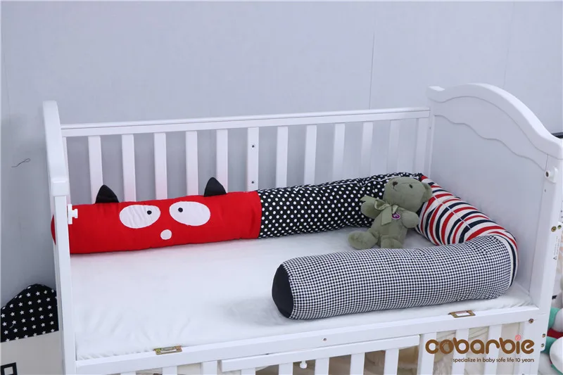 

200cm*12cm Cotton Baby Crib Bumpers new insect doll Pillow Cushion,Nursery bedding,cot room dector,grey animal