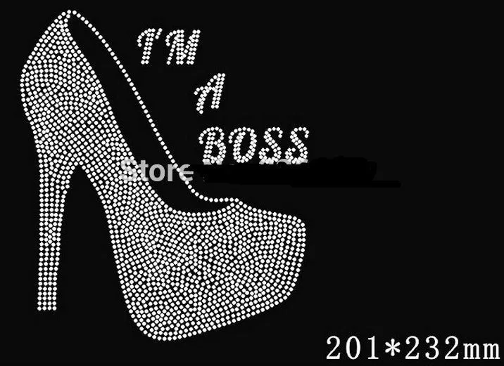 Бесплатная доставка I am a boss Белый металл с прозрачными кристаллами Стразы