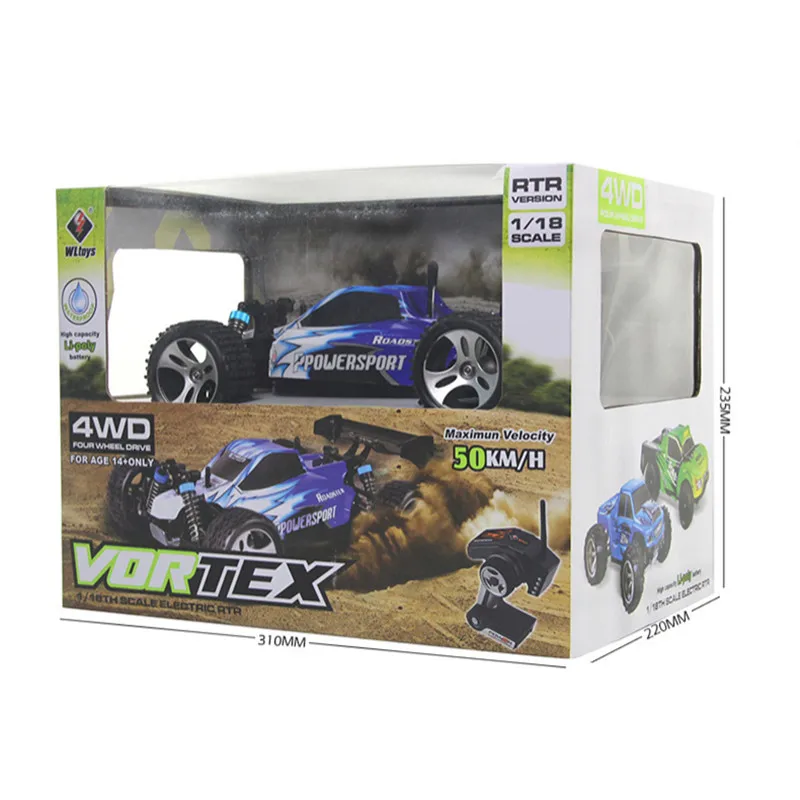 Wltoys 1/18 Радиоуправляемая машина высокая скорость 50 км/ч быстрая Гоночная 4WD