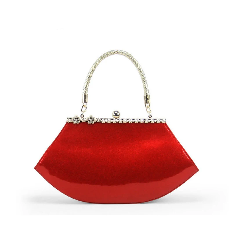 Evening Party Bag Patent Leather font b Handbag b font Lady Luxury Elegant Rhinestone inlaid Designer
