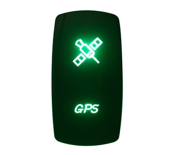 

DC 12V 24V GPS Rocker Switch GREEN Led lamp 5 Pin ON/OFF SPST Waterproof IP66