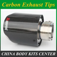 New Model 1pcs Multi Size Top Quality Akrapovic Car Glossy Carbon Fiber Exhaust Tip For BMW BENZ AUDI VW End Pipes Tips