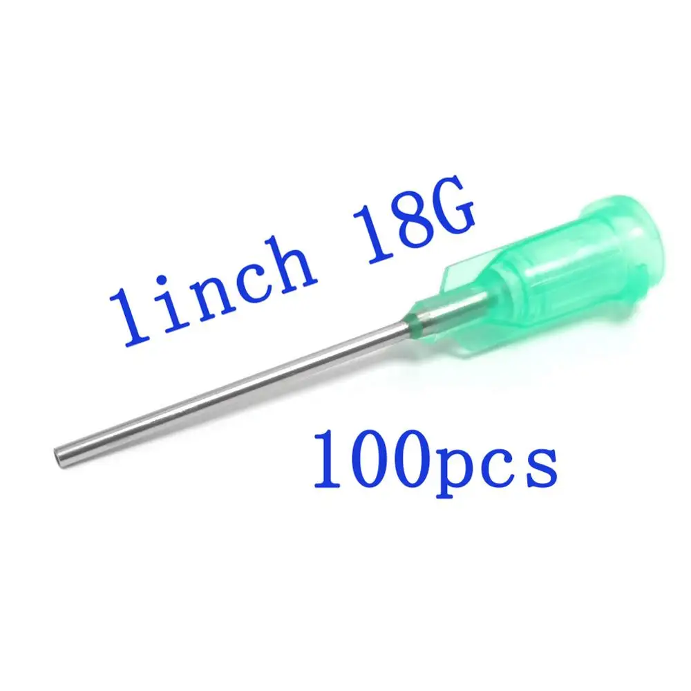 

100pcs, Dispensing Needles with Luer Lock 18Gauge x 1"(1Inch Length), Blunt Tip Syringe Needle 18Ga For Mixing Many Liquid