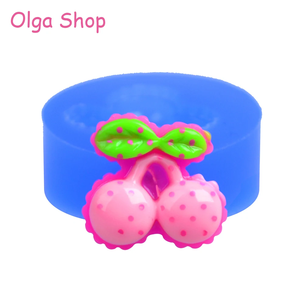 SYL075 18 7 мм Kawaii Cherry Силиконовые Push Mold-кекс топперы сахарные выпечки печенья печенье