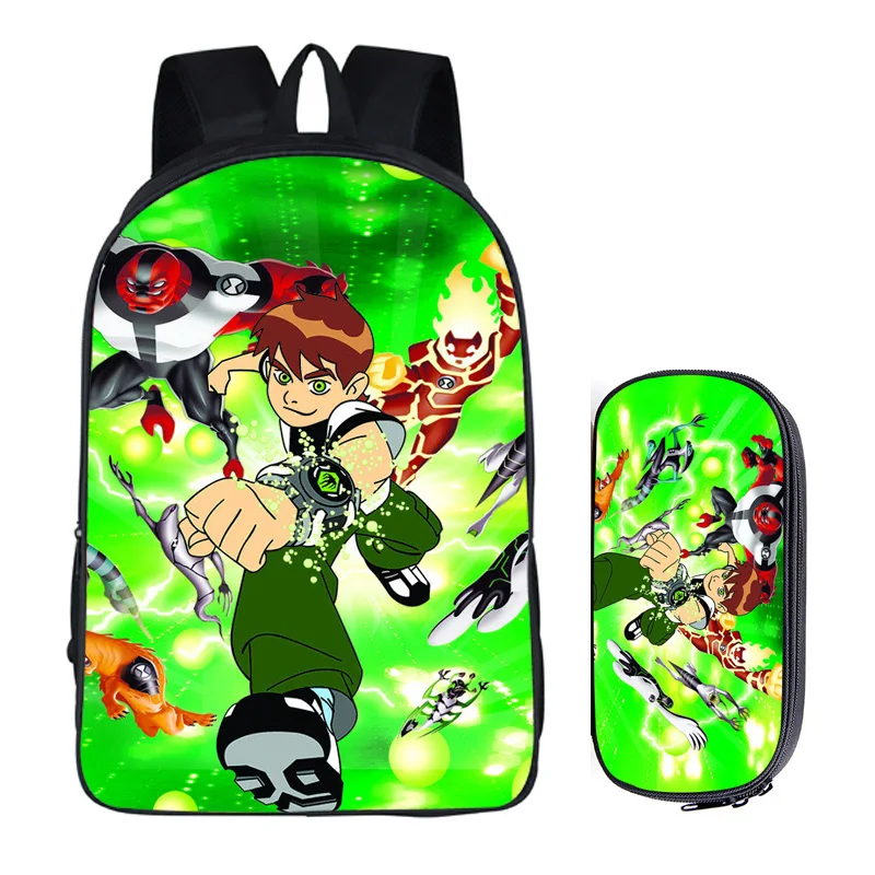 

16 Inch Mochilas Infantil Ben 10 Ben Tennyson School Backpack For Teenager Boys Children School Bag Travel Bag With Pencil Bag