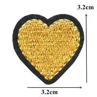 Buy 10PCS Red Hearts Silver Gold Fabric Embroidery Sew Iron On Patches Badges For Clothes Appliques Craft Decoration Sticker Online - Image 6