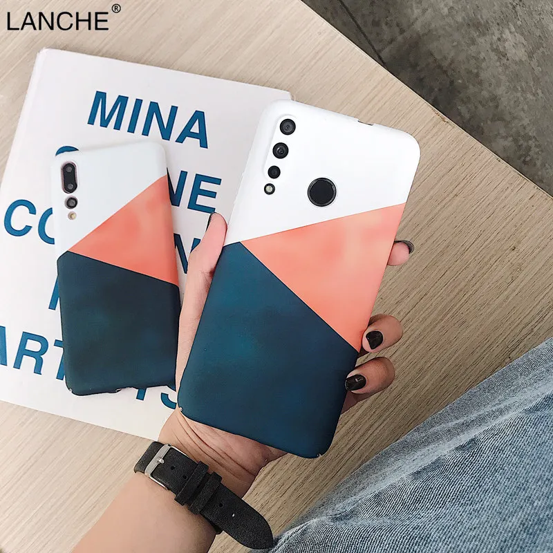 LANCHE пластиковый чехол для телефона huawei P20 P30 mate 20 Pro с геометрическим соединением