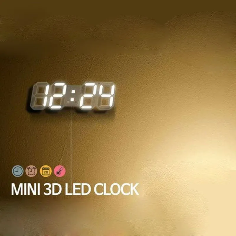Creative 3D 4 Digital LED Alarm clock LED Table Wall Clock Timer Home Decoration 12/24Hour Alarm clock Display Novelty Lighting Creative 3D 4 Digital LED Alarm clock LED Table Wall Clock Timer Home Decoration 12/24Hour Alarm clock Display Novelty Lighting