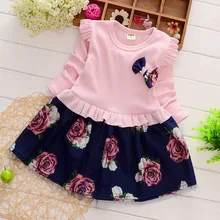 JENYA New Princess Dress Long Sleeve Brand Spring Autumn Baby Girl Dress with Bow Kids Floral Dresses For Girls Children Clothes цена JENYA New Princess Dress Long Sleeve Brand Spring Autumn Baby Girl Dress with Bow Kids Floral Dresses For Girls Children Clothes цены онлайн