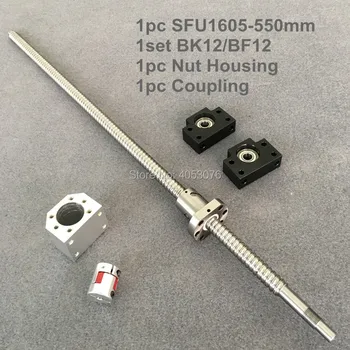 

Ball screw set SFU / RM 1605 550mm with end machined+ 1605 ballnut + BK/BF12 end support +Nut Housing+Coupling for CNC parts