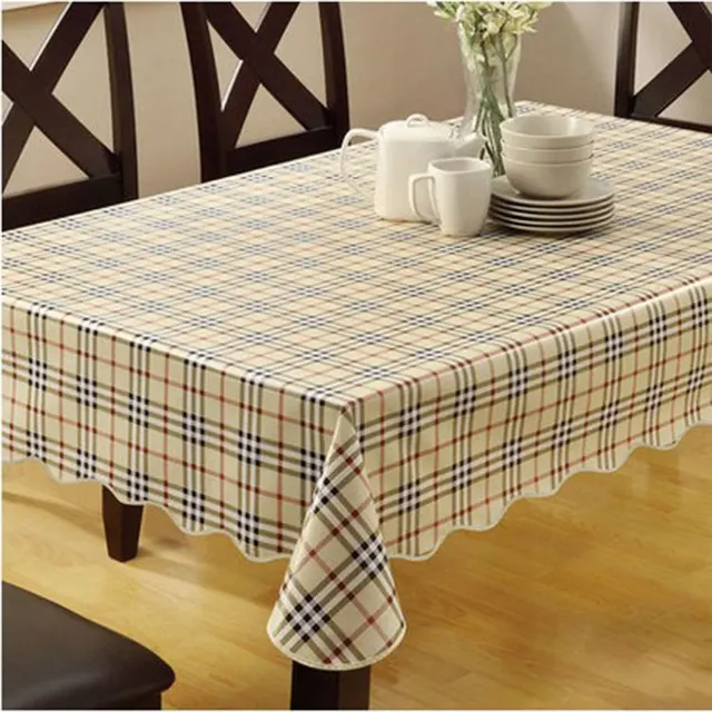Pvc Ne Table Cloth Plastic Waterproof Oilproof Dining Tablecloth Pvc Ne Table Cloth Plastic Waterproof Oilproof Dining Tablecloth Plaid Printed Cover Overlay