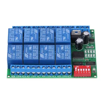 

DC 12V 8 Channel RS485 Relay Command Programmable Control Module Board 4 channel optical coupling isolation