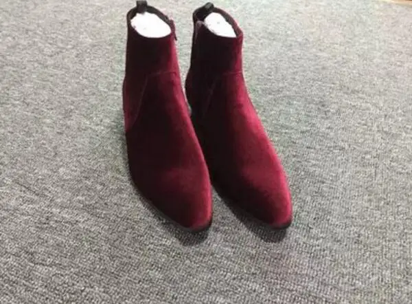 wine colored chelsea boots