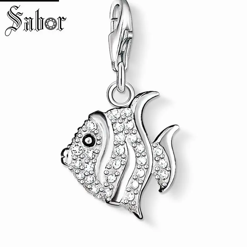 

thomas Fish Charm Pendant,2019 Jewelry For Women Men,womens Ocean Gift 925 Sterling Silver Fit Bracelet charms