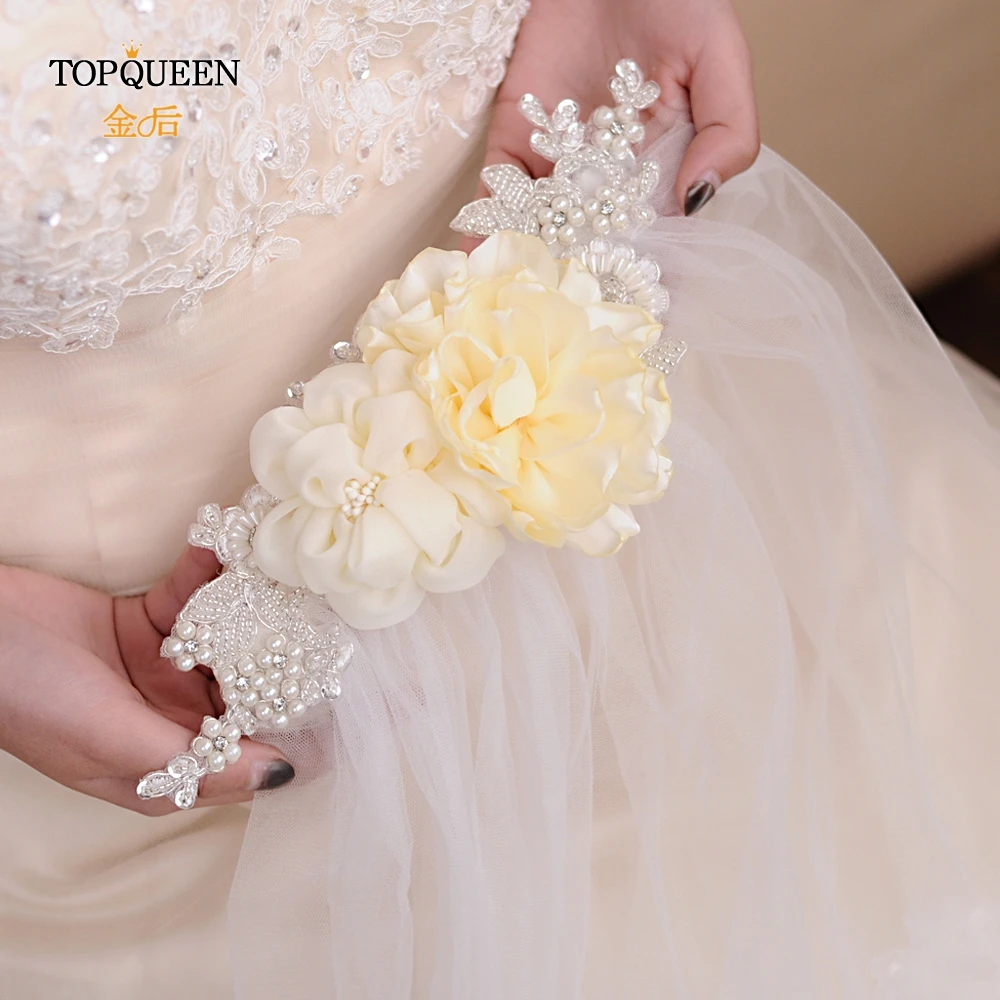 TOPQUEEN VS172 белая вуаль 1,1 м цветочная свадебная фата невесты Тюлевое платье свадебные аксессуары; Фата собора