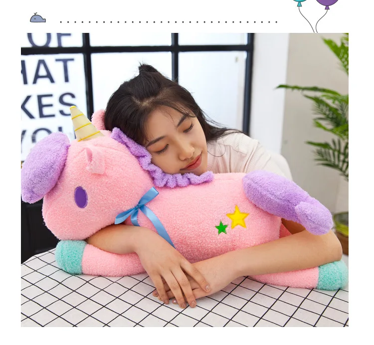 New Arrival Cartoon Unicorn Plush Toy Large 55cm Soft Doll Throw Pillow