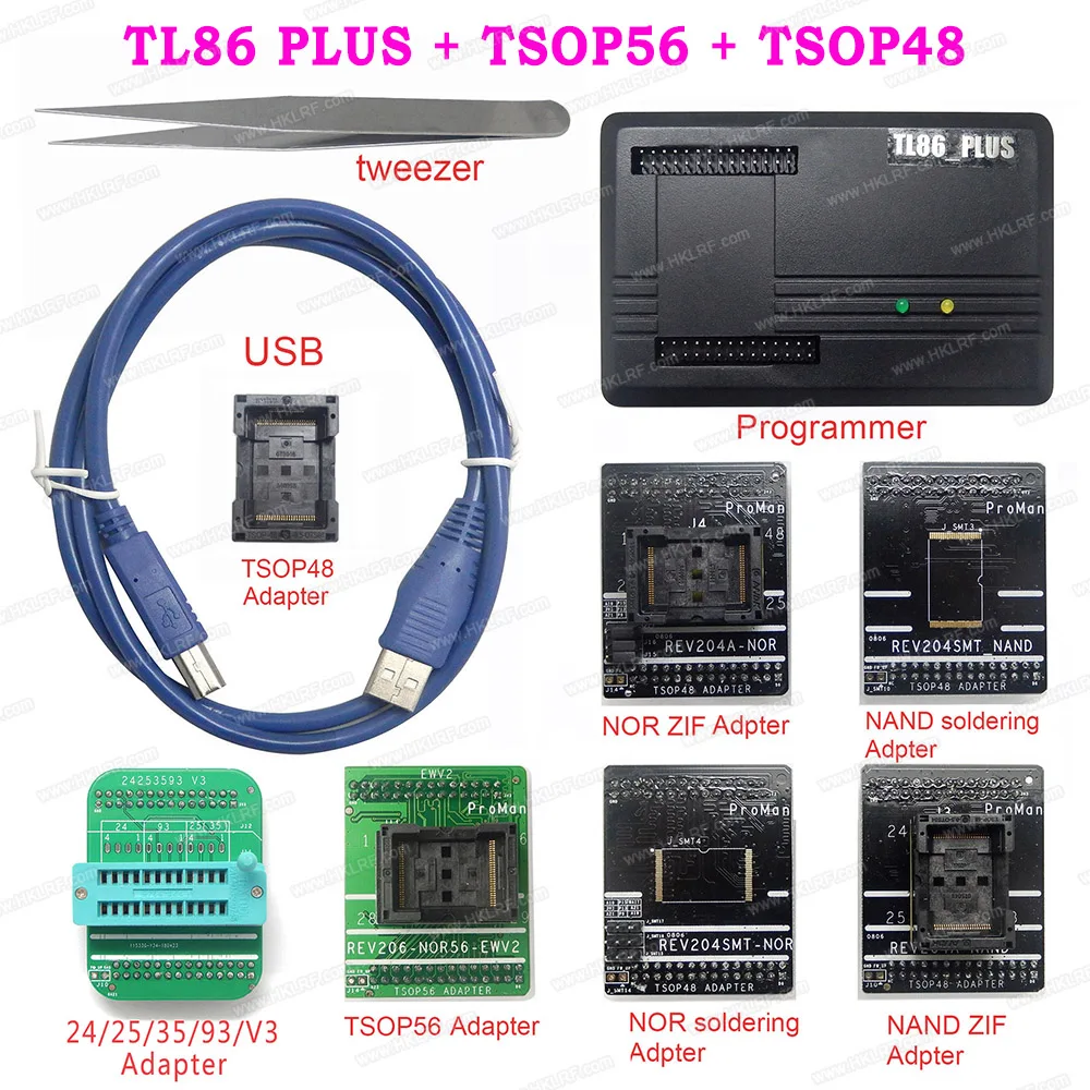 

Proman TL86_Plus TSOP48/56 Professional Nand Nor Programmer Repair Tool Copy NAND FLASH Data Recovery