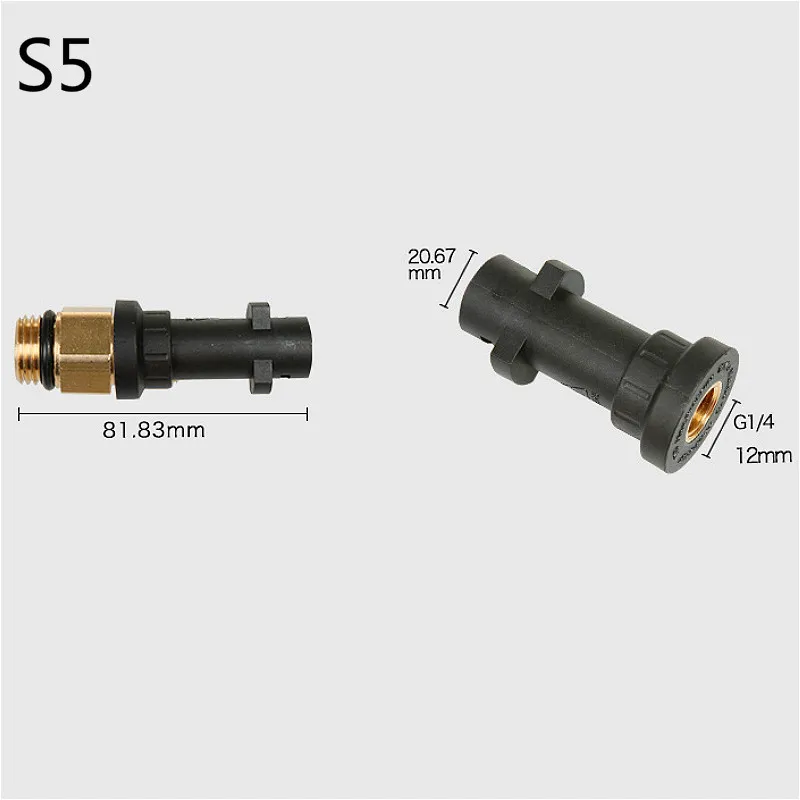 Snow Foam Lance Adapter High Pressure Washer Accessories Copper Quick Connection Pipe Fittings Foam Nozzle Stainless Steel Tube