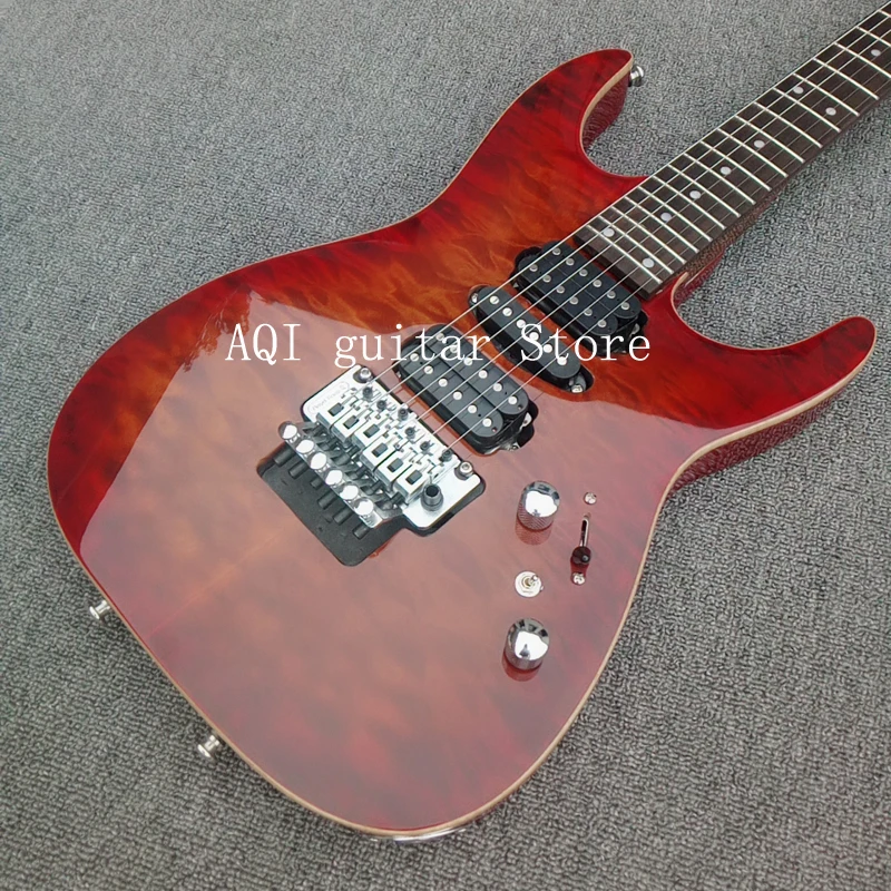 Электрическая гитара Tom 6 string красно коричневый губчатое одеяло верх двойная