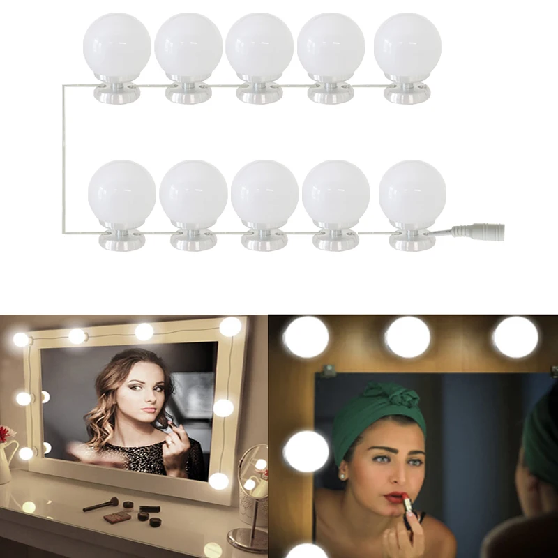 

LED Vanity Lights,Hollywood Style Makeup Mirror Light bulbs for Dressing Table with Dimmer & Adapter Plug in 6/10PCS Mirror Bulb