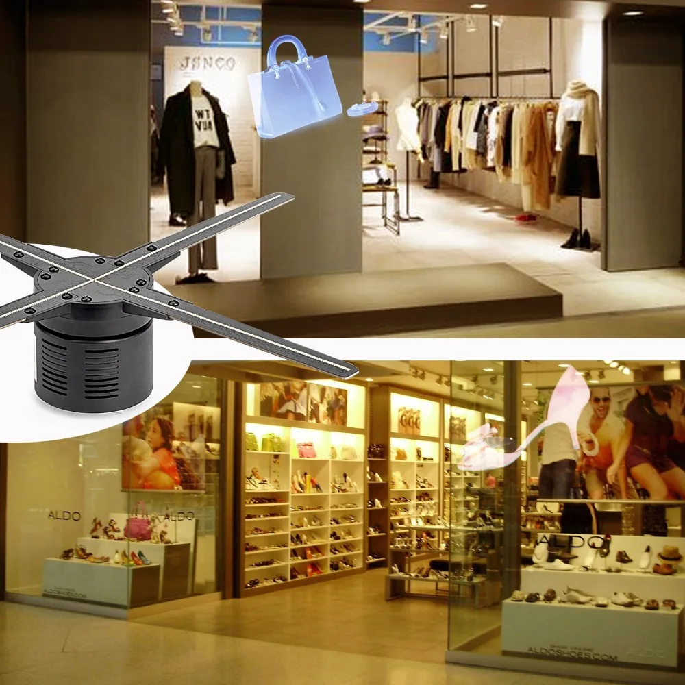 50CM WIFI 3D Hologram Projector Fan Four Axil Design Video Projector Advertising Light APP Control LED Holographic Display 50CM WIFI 3D Hologram Projector Fan Four Axil Design Video Projector Advertising Light APP Control LED Holographic Display