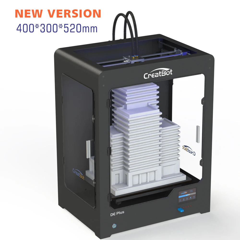 CreatBot DE PLUS02 большой размер сборки 400*300*520 мм двойной экструдер 3d металлический