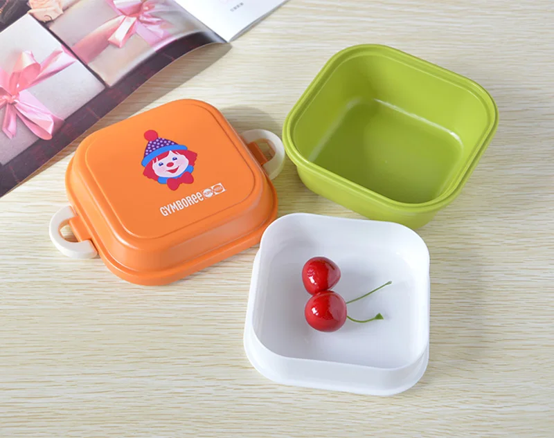 MIni 540ml Bento Box For Kids School  Fruit Food Container Storage Boxs Plastic  Double Layer Lunch Box Dinnerware Accessories 19