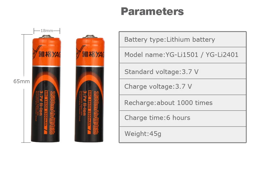 ЯГЕ 18650 Литий Аккумуляторная Батарея 3.7 В 1500 мАч/2400 мАч литий-ионные Аккумуляторы Bateria Litio для LED Фонарик игрушки
