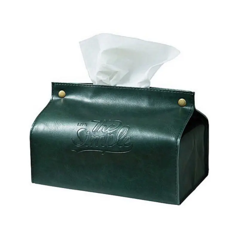 

Kitchen Storage Organization Tissue Boxes Case New Year Leather PU Storage Box Tissue Napkin Case