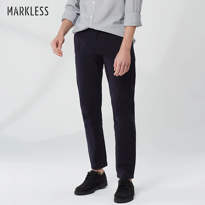 

Markless Cotton Pants Men 2019 Spring Straight Casual Chinos Pants Multi-color Fashion Trousers for Men CLA9807M