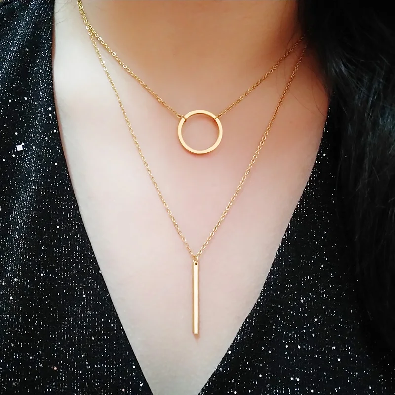 Cacana Stainless Steel Necklace Free Shipping New Fashion Stick Pendant Necklace Women Holiday Jewelry Wholesale