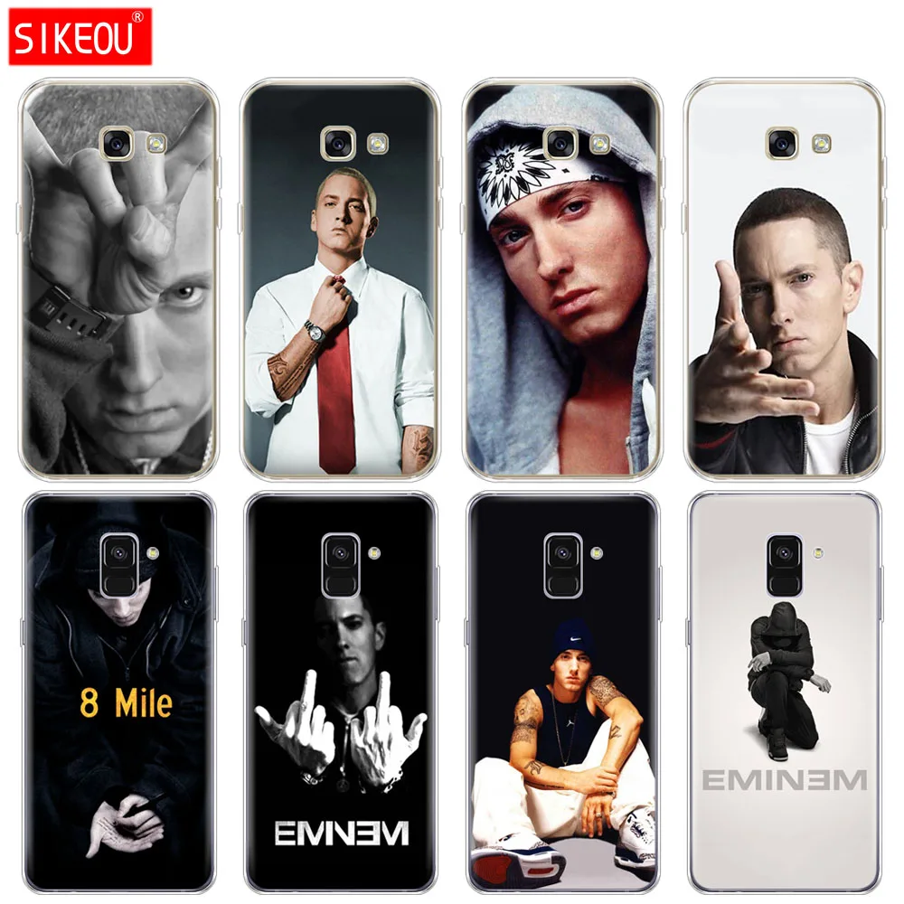 Silicone phone case cover for Samsung Galaxy A8 2018 A3 A310 A5 A510 A7 2016 2017 Hip Hop Rapper Eminem rap | Мобильные телефоны и