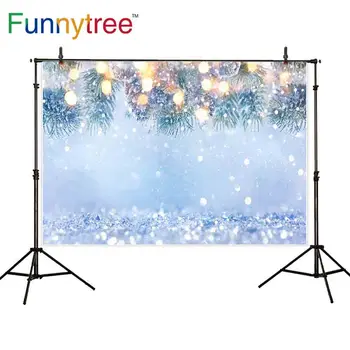 

Funnytree backgrounds for photography studio bokeh halo Christmas glitter leaves winter professional backdrop photobooth prop