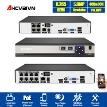AHCVBIVN PoE NVR Recorder System 8CH 4CH Support 4MP,5MP,4K 8MP H.265 Compression PoE IP Camera, XMEYE Smartphone Remote APP