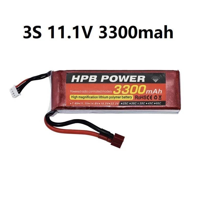 

HPB power 3S 11.1v 3300mah LIPO Battery 30C - 35C For Helicopter Four axis power T/XT60/JST Plug 3s battery 11.1V lithium