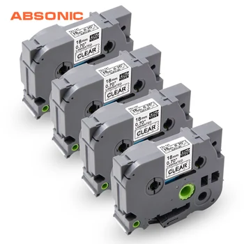 

Absonic 4 Pack TZe 141 Laminated Label Tape 18mm Width*8m Length Black on Clear TZ141 Replacement for Brother P-touch LabelMaker